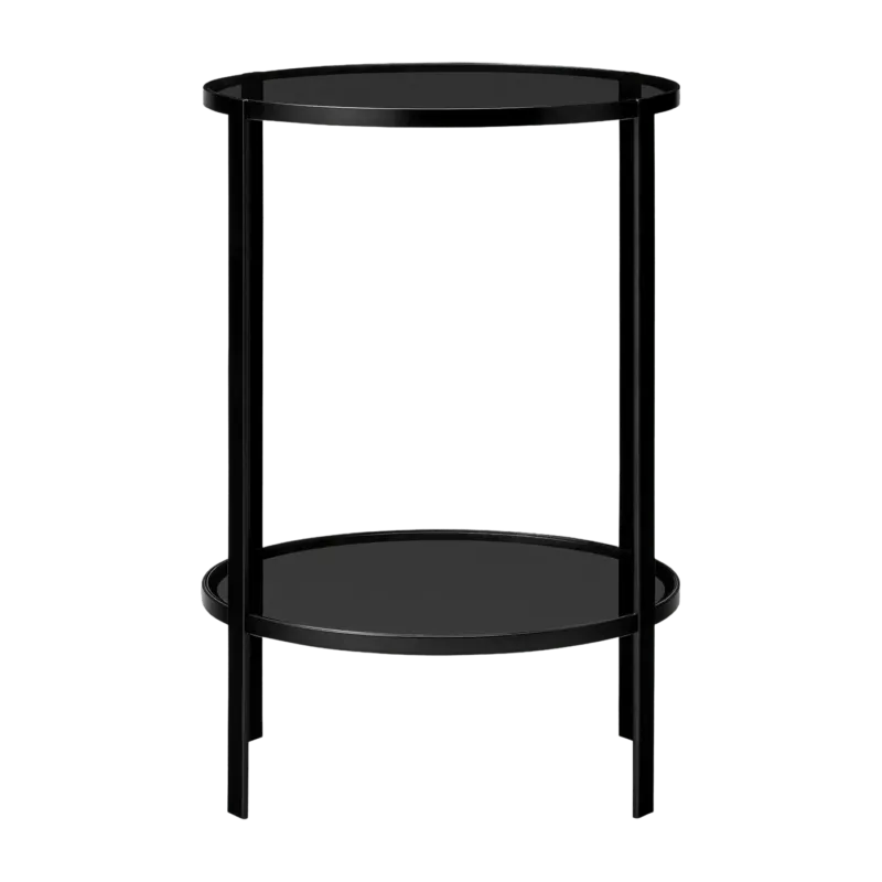 Table en acier et verre noir 40x58 cm Fumi - AYTM - The Cool Republic