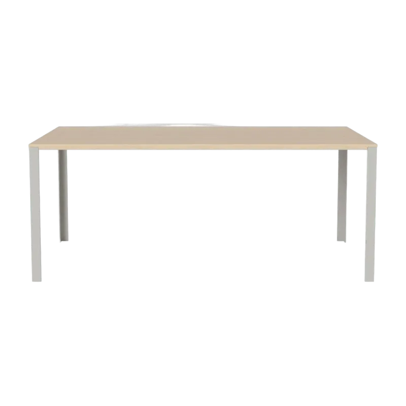 Table en chêne massif huilé pigmenté blanc et acier laqué gris 90 x 180 cm Link - Bolia - The Cool Republic