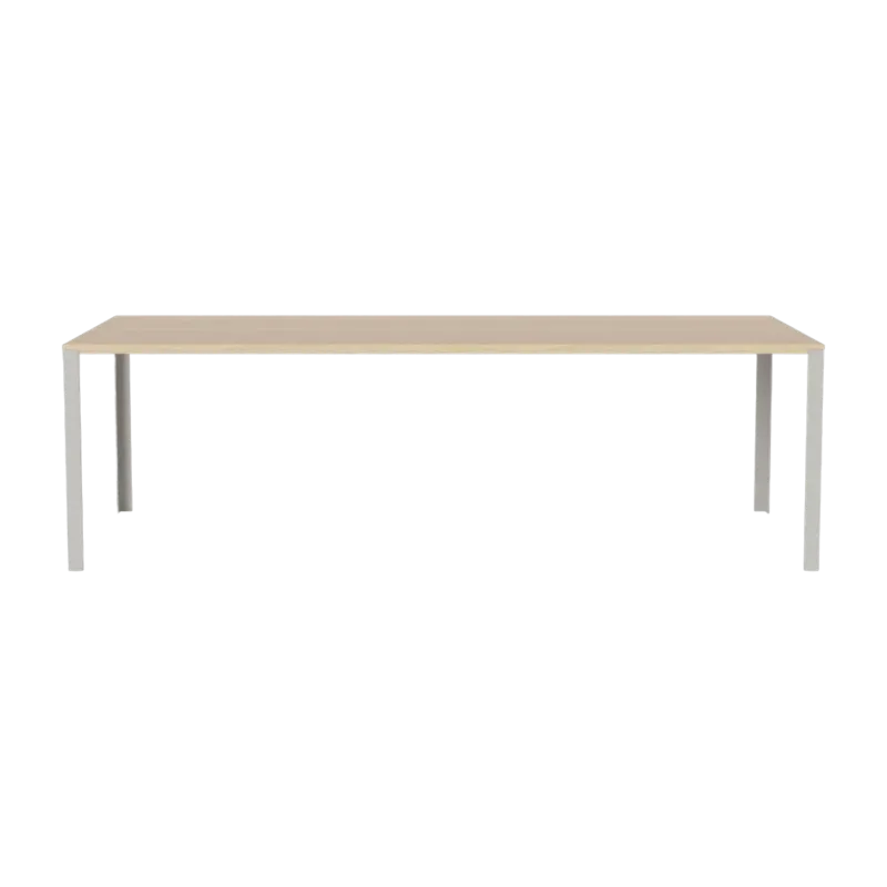 Table en chêne massif huilé pigmenté blanc et acier laqué gris 90 x 240 cm Link - Bolia - The Cool Republic