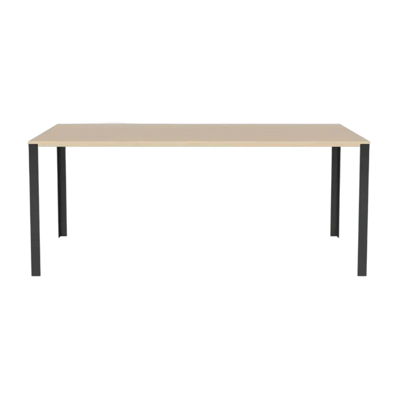 Table en chêne massif huilé pigmenté blanc et acier laqué noir 90 x 180 cm Link - Bolia - The Cool Republic