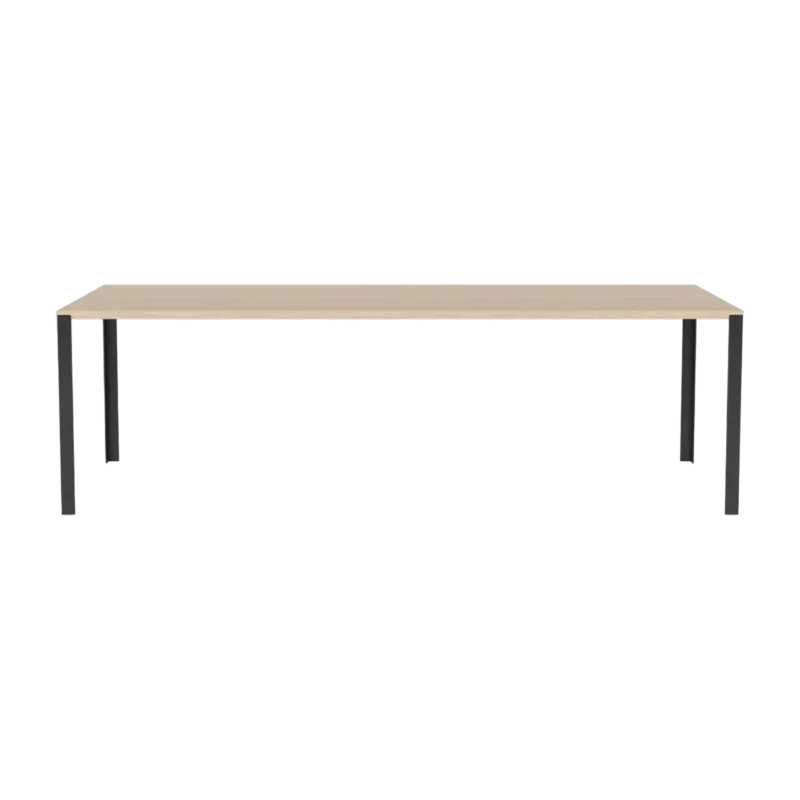Table en chêne massif huilé pigmenté blanc et acier laqué noir 90 x 240 cm Link - Bolia - The Cool Republic