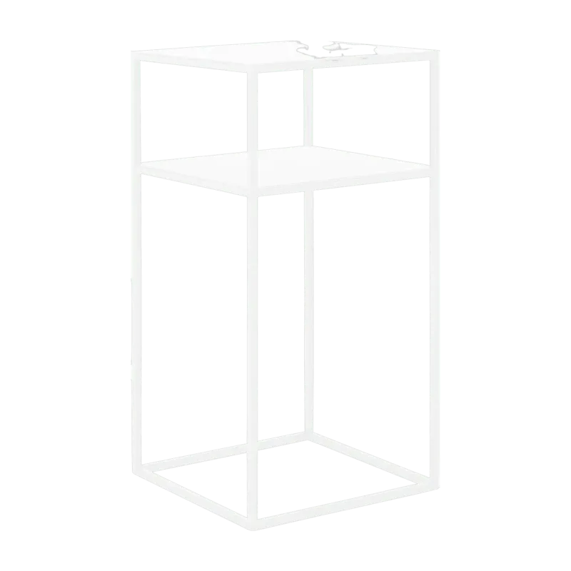 Table haute d'appoint à deux étages blanc en métal 30 x 60 cm Tensio 2 - Custom Form - The Cool Republic