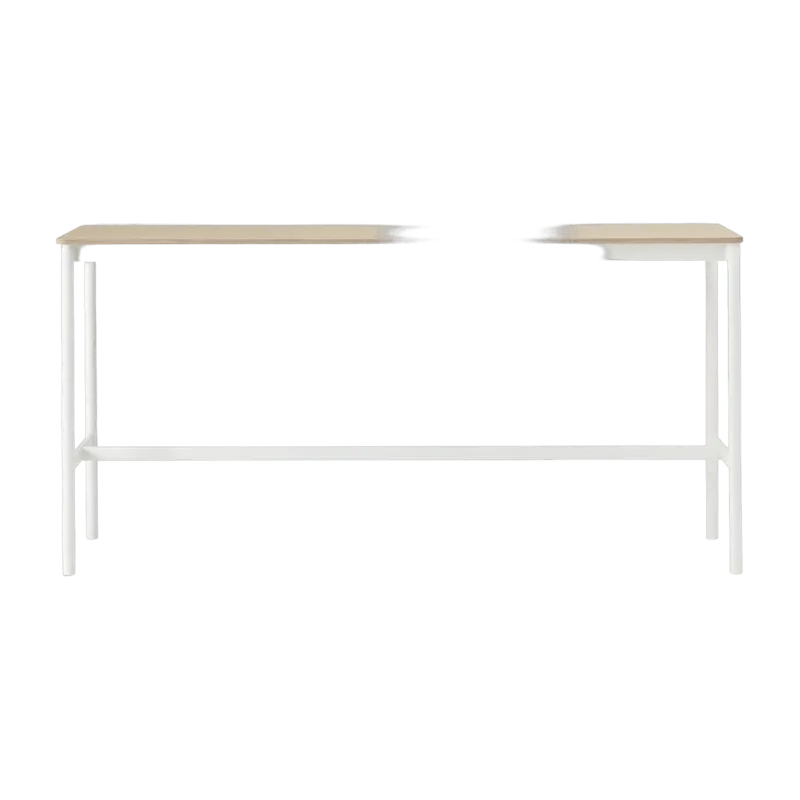 Table haute en chêne contreplaqué et piétement blanc 50 x 190 x 95 cm Base - Muuto - The Cool Republic