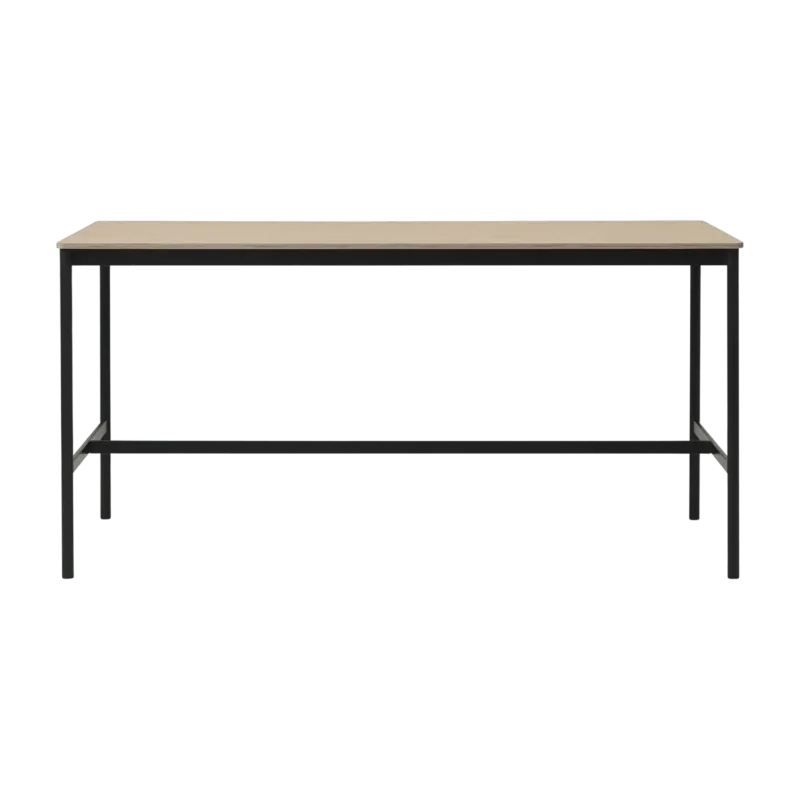 Table haute en chêne contreplaqué et piétement noir 85 x 190 x 95 cm Base - Muuto - The Cool Republic