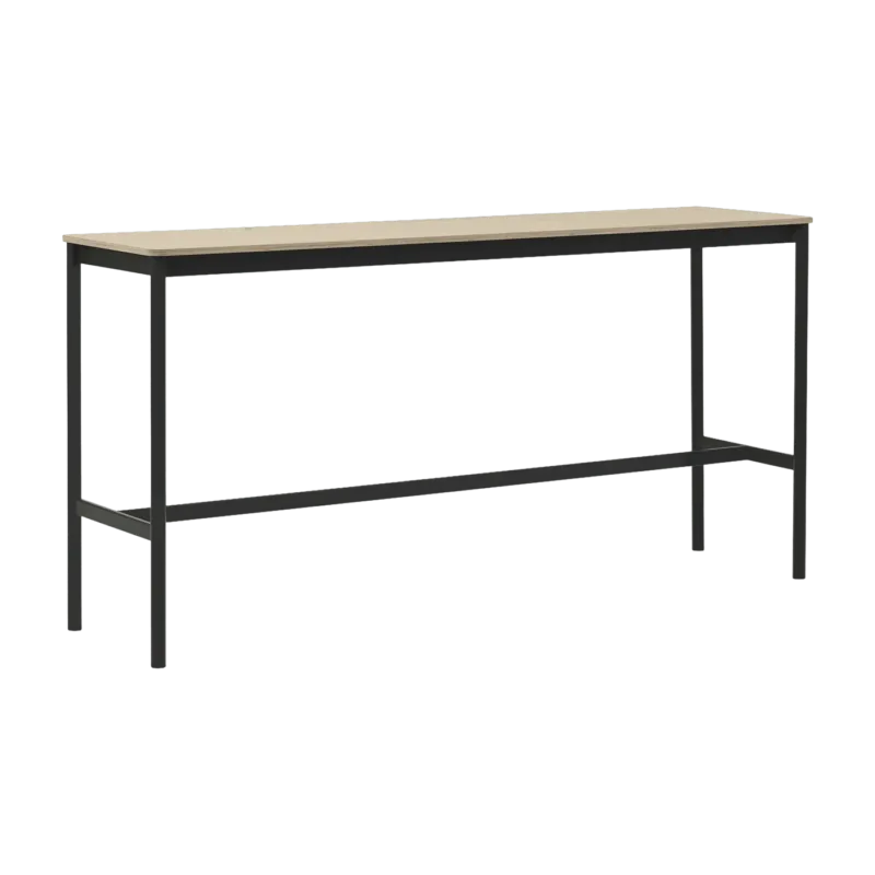Table haute étroite noire et chêne 95 cm Base High - Muuto - The Cool Republic