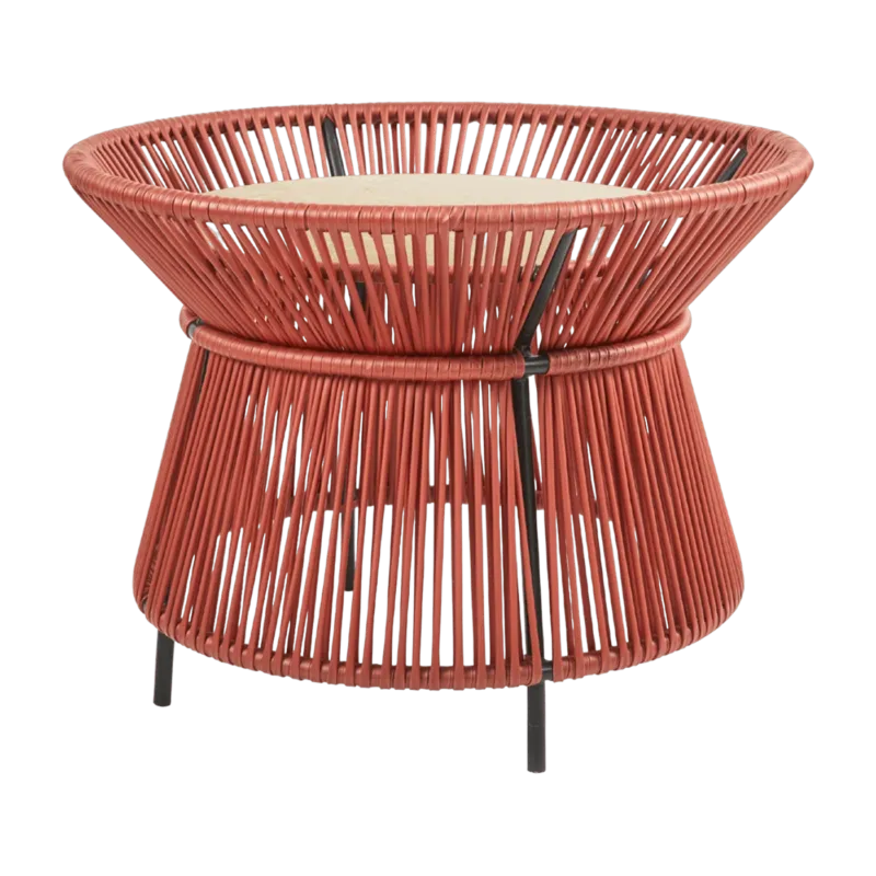 Table marron plateau en marbre crème Caribe chic - Ames - The Cool Republic
