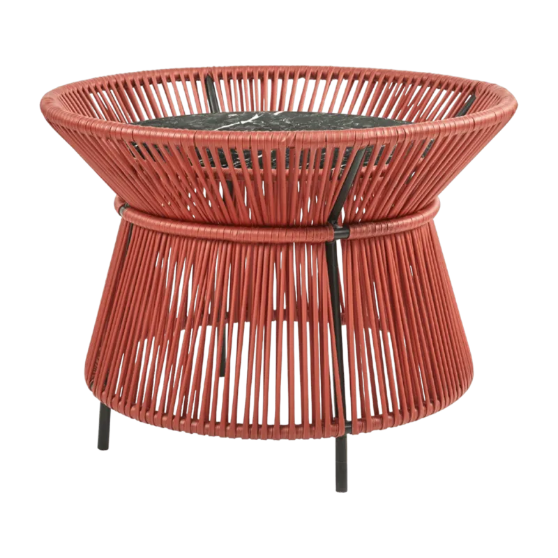 Table marron plateau en marbre noir Caribe chic - Ames - The Cool Republic