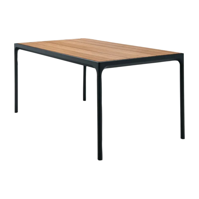 Table rectangulaire 160x90 cm en bambou et cadre noir FOUR - Houe - The Cool Republic