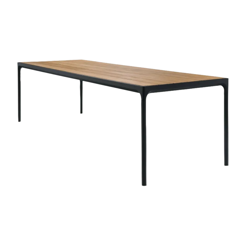 Table rectangulaire 270x90 cm en bambou et cadre noir FOUR - Houe - The Cool Republic