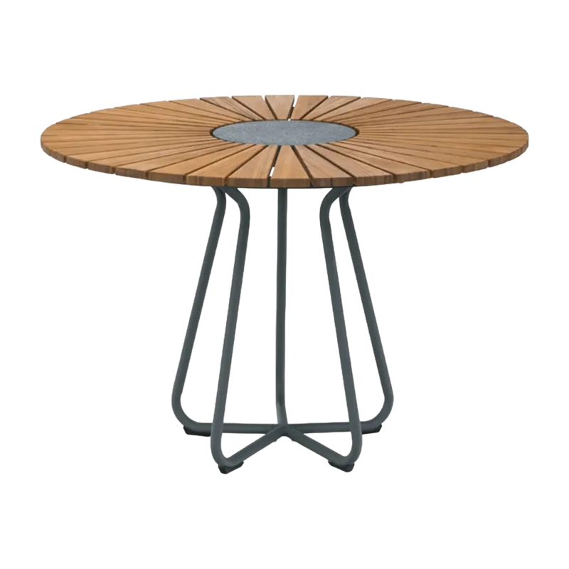 Table ronde 110 cm en bambou piètement en aluminium CIRCLE - Houe - The Cool Republic