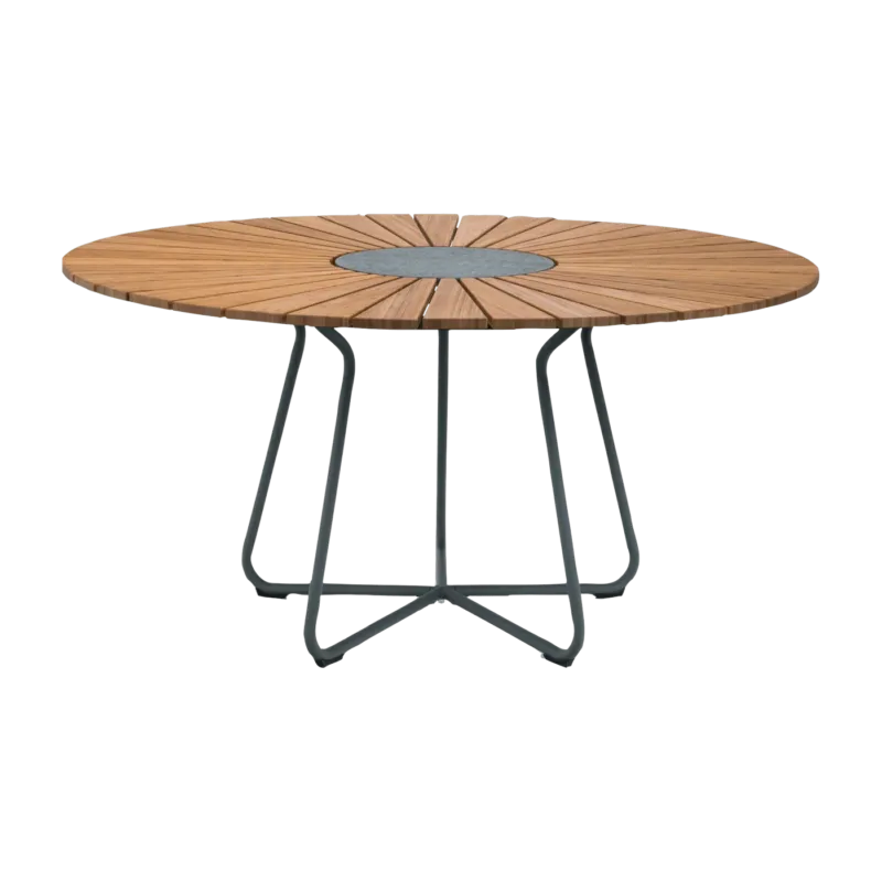 Table ronde 150 cm en bambou piètement en aluminium CIRCLE - Houe - The Cool Republic