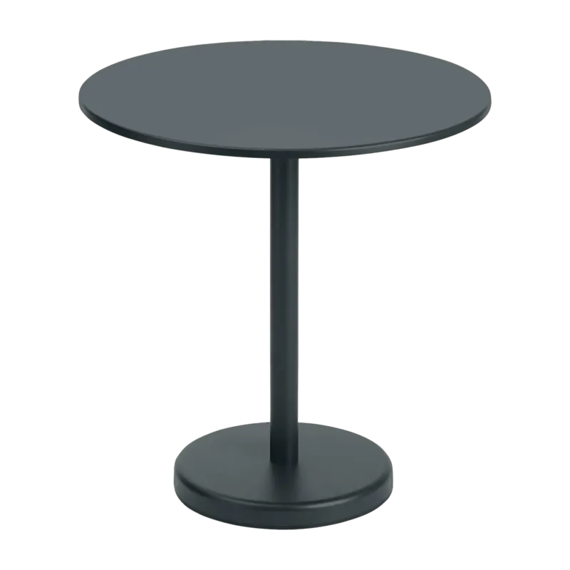 Table ronde d'extérieur en acier noir 70 x 73 cm Linear - Muuto - The Cool Republic