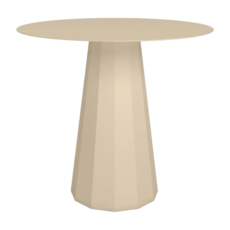 Table ronde en acier mat crème 80 cm Ankara - Matière Grise - The Cool Republic