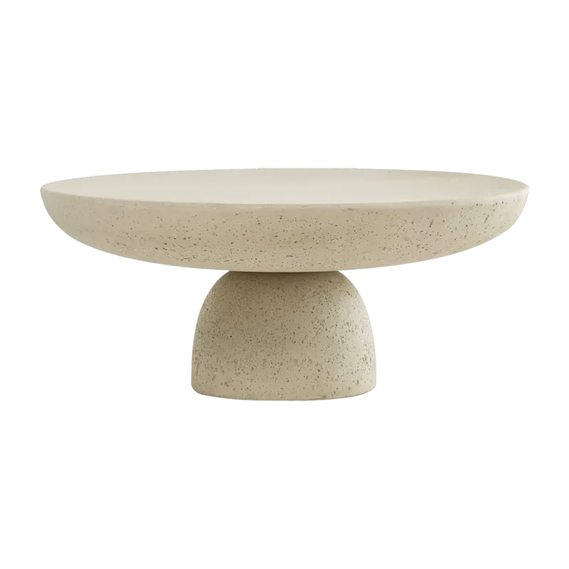 Table ronde en béton ciré ivoire 70 x 33 cm Olo - Mogg - The Cool Republic