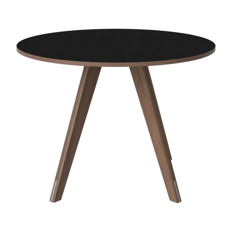 Table ronde en stratifié fenix noir et noyer massif huilé 100 cm New Mood - Bolia - The Cool Republic