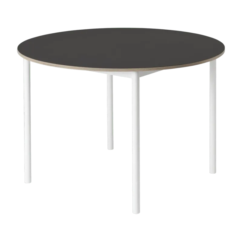 Table ronde noire piétement blanc 110 cm Base - Muuto - The Cool Republic