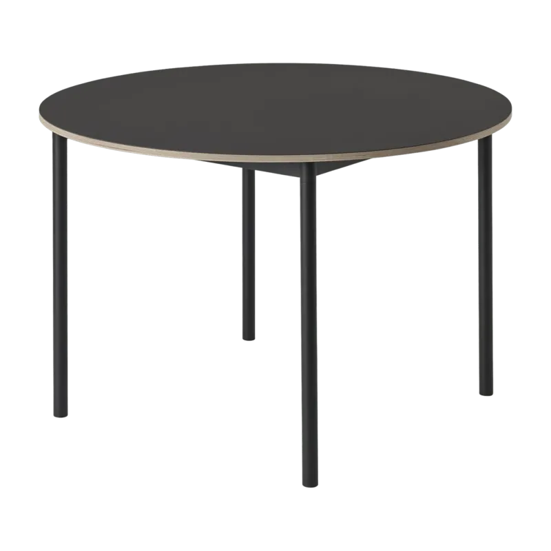 Table ronde noire piétement noir 110 cm Base - Muuto - The Cool Republic