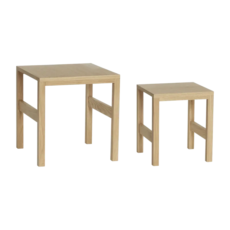 Tables carré en bois de chêne (lot de 2) Puzzle - Hübsch - The Cool Republic