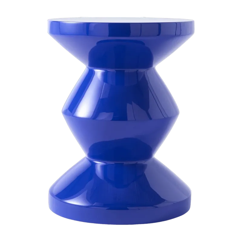 Tabouret bleu foncé laqué Zig Zag - Pols Potten - The Cool Republic