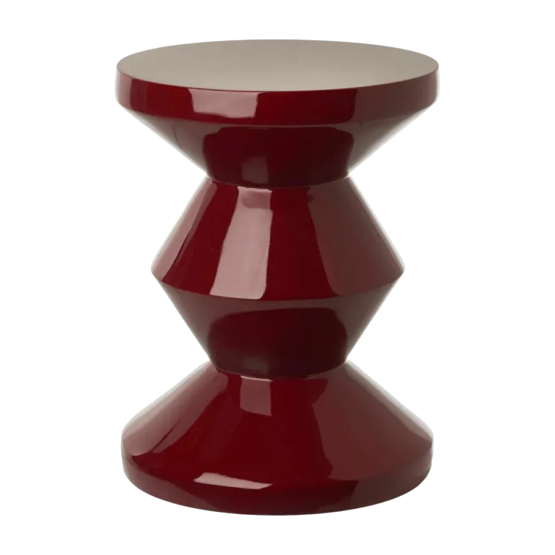 Tabouret bordeaux laqué Zig Zag - Pols Potten - The Cool Republic
