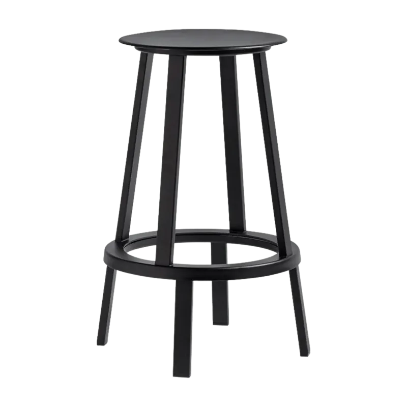 Tabouret de bar 65 cm en aluminium noir Revolver - HAY - The Cool Republic