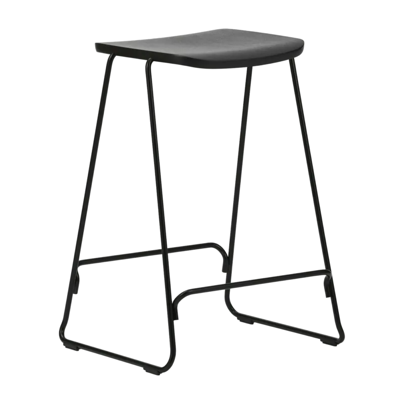 Tabouret de bar 65 cm en chêne noir et acier Just noir/noir - Normann Copenhagen - The Cool Republic