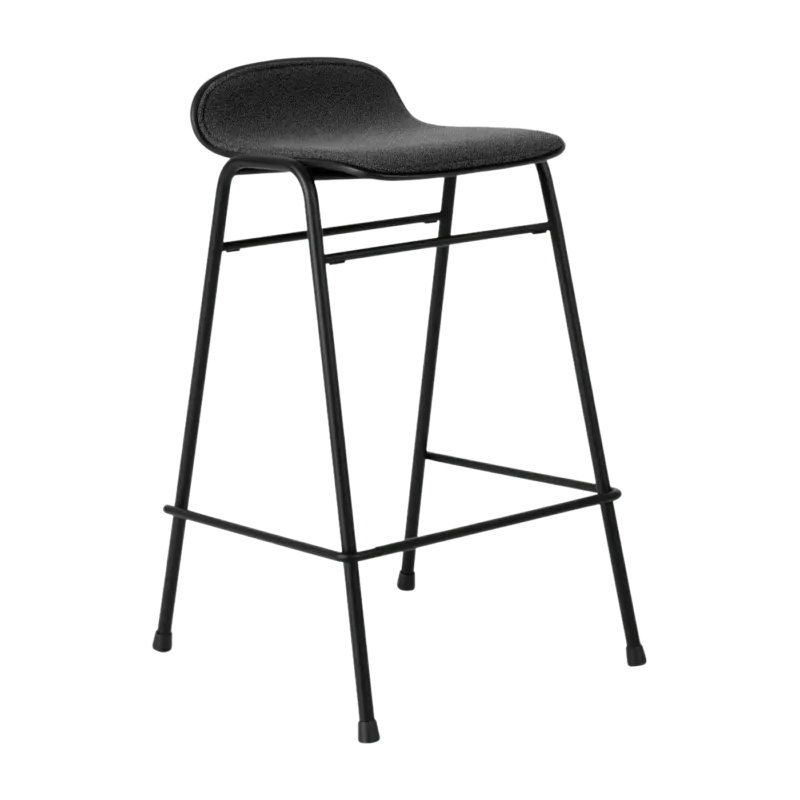 Tabouret de bar 65 cm en tissu noir et cadre noir Touchwood - Hem - The Cool Republic