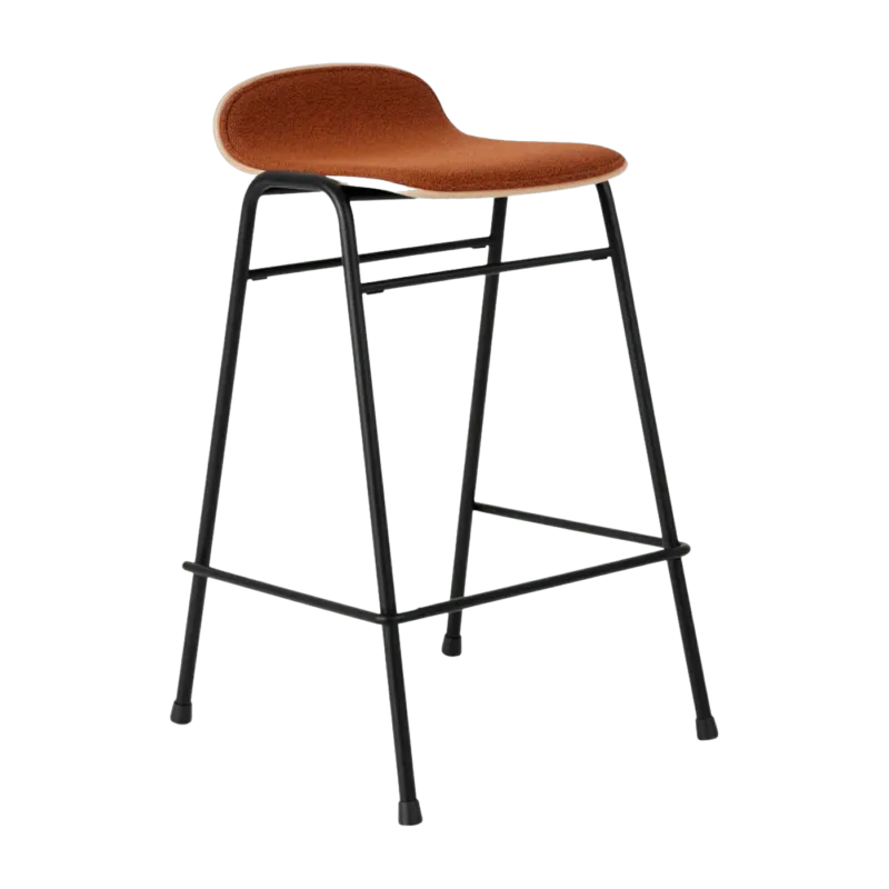 Tabouret de bar 65 cm en tissu rouge et cadre noir Touchwood - Hem - The Cool Republic