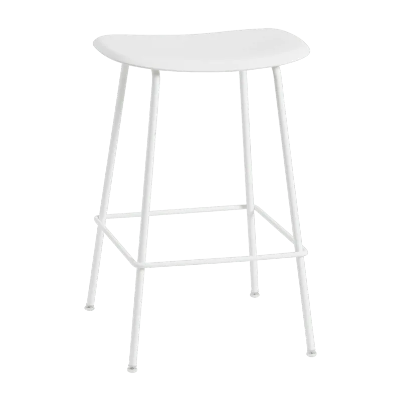 Tabouret de bar 65cm blanc piétement tubes Fiber - Muuto - The Cool Republic
