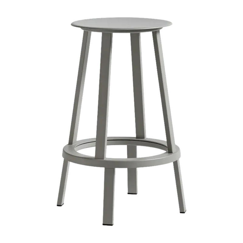 Tabouret de bar 65cm en aluminium gris Revolver - HAY - The Cool Republic