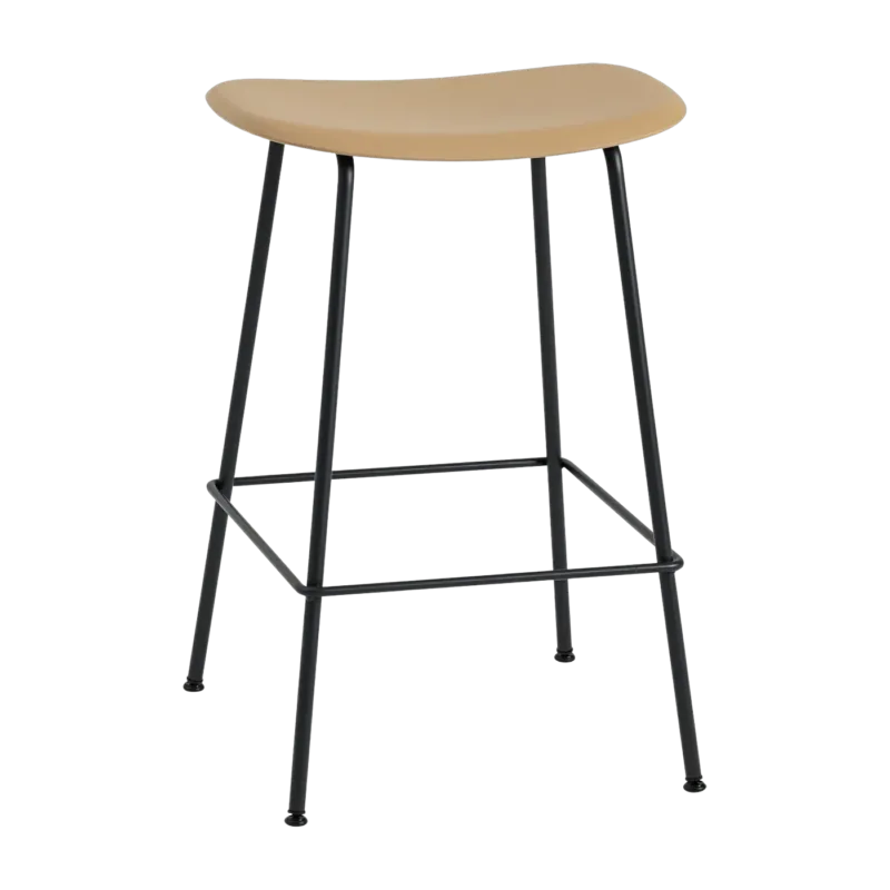 Tabouret de bar 65cm ocre piétement tubes Fiber - Muuto - The Cool Republic
