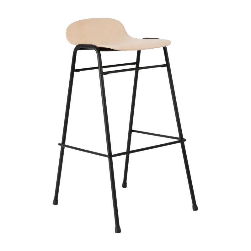 Tabouret de bar 75 cm en bois naturel et cadre noir Touchwood - Hem - The Cool Republic