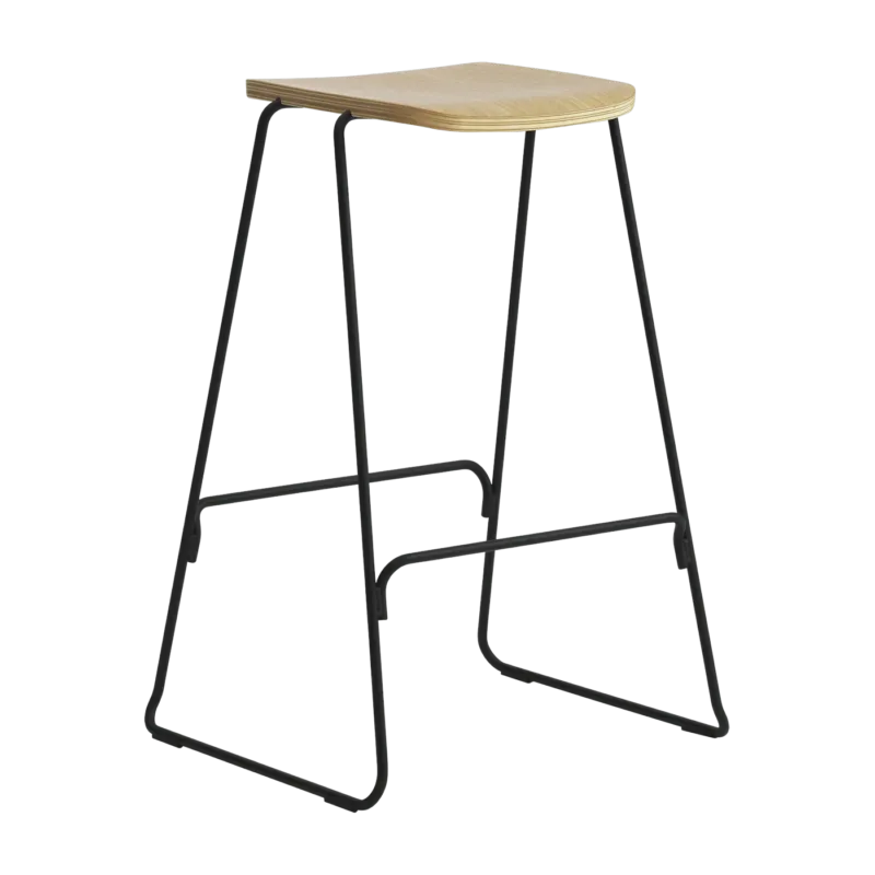 Tabouret de bar 75 cm en chêne et acier noir Just noir/ Oak - Normann Copenhagen - The Cool Republic
