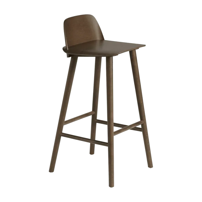 Tabouret de bar 75 cm en chêne foncé Nerd - Muuto - The Cool Republic