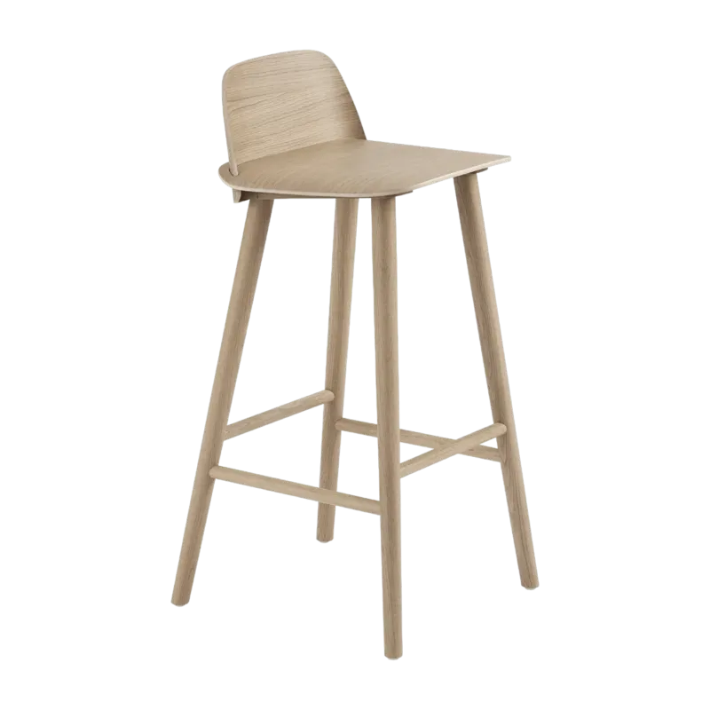 Tabouret de bar 75 cm en chêne naturel Nerd - Muuto - The Cool Republic