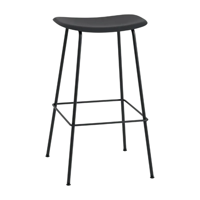 Tabouret de bar 75 cm noir piétement tubes Fiber - Muuto - The Cool Republic