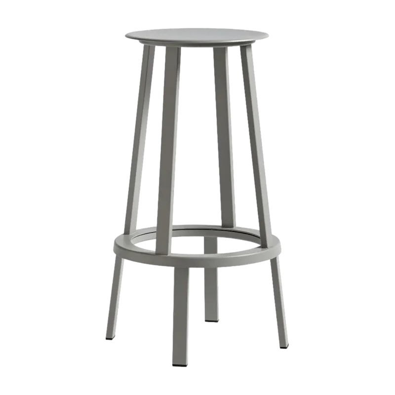 Tabouret de bar 75cm en aluminium gris Revolver - HAY - The Cool Republic