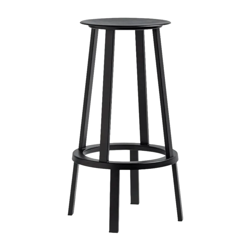 Tabouret de bar 75cm en aluminium noir Revolver - HAY - The Cool Republic