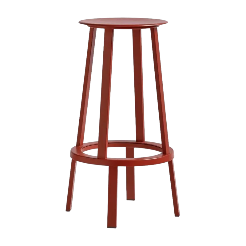 Tabouret de bar 75cm en aluminium rouge Revolver - HAY - The Cool Republic