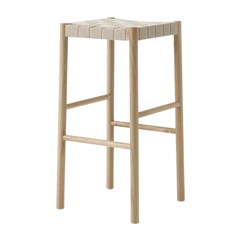 Tabouret de bar beige et piètement naturel Betty TK8 - &tradition - The Cool Republic