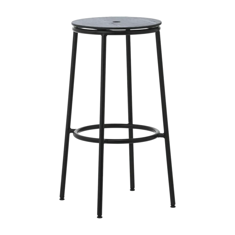 Tabouret de bar en acier et aluminium noir 65 cm Circa noir Aluminum - Normann Copenhagen - The Cool Republic