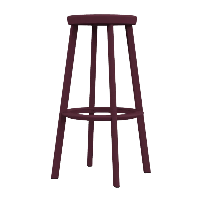 Tabouret de bar en aluminium bordeaux 76 cm Deja-vu - Magis - The Cool Republic