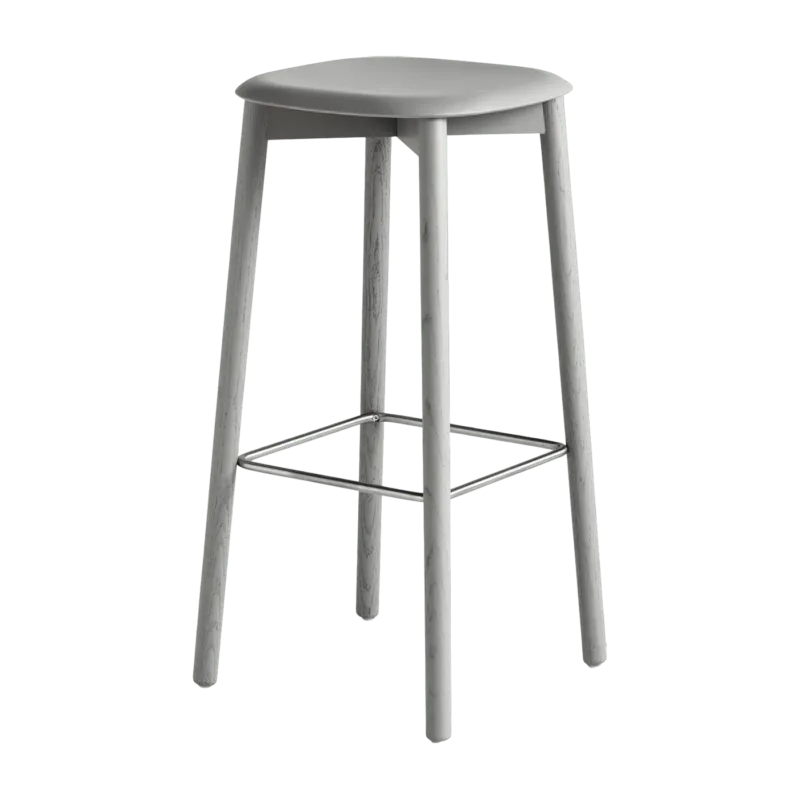 Tabouret de bar en bois de chêne gris 75 cm Soft Edge 32 - HAY - The Cool Republic
