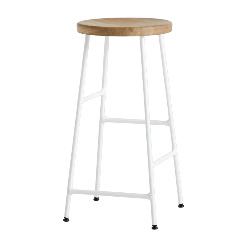 Tabouret de bar en bois et acier blanc 65 cm Cornet - HAY - The Cool Republic