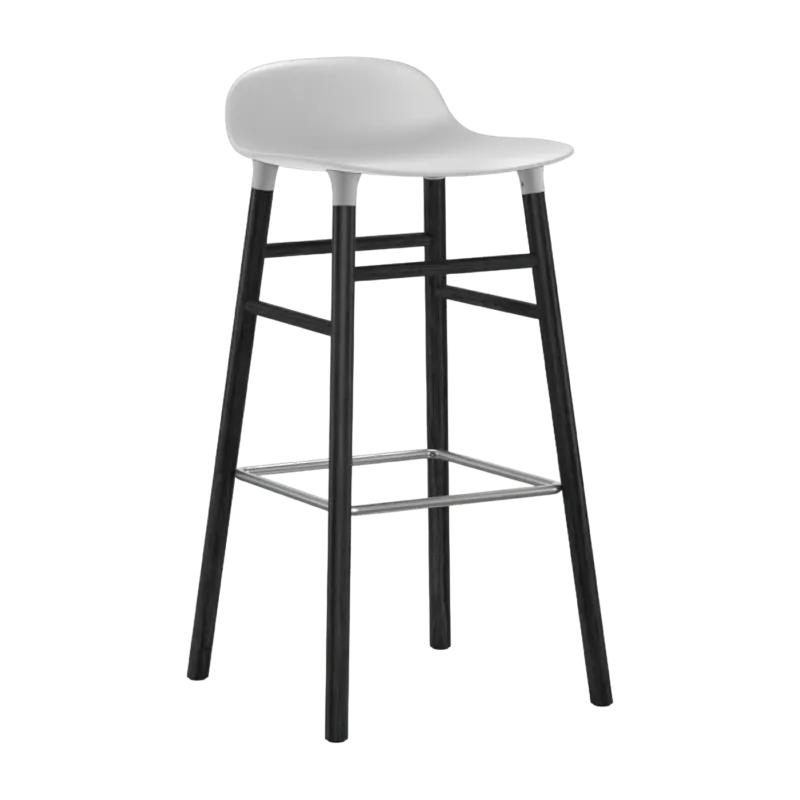 Tabouret de bar en bois noir et pp blanc 75 cm Form - Normann Copenhagen - The Cool Republic