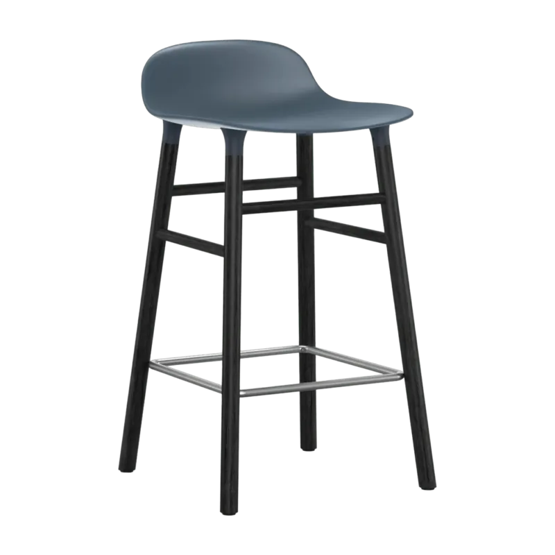 Tabouret de bar en bois noir et pp bleu 65 cm Form - Normann Copenhagen - The Cool Republic