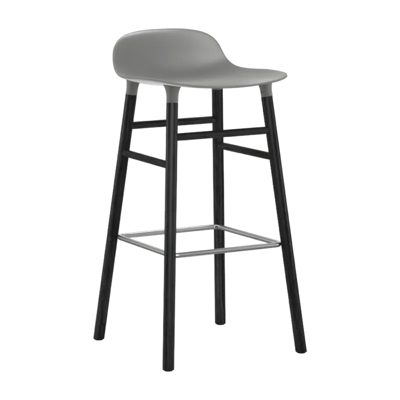 Tabouret de bar en bois noir et pp gris 75 cm Form - Normann Copenhagen - The Cool Republic