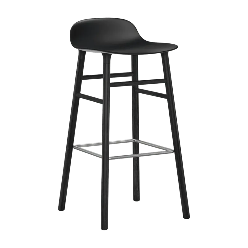 Tabouret de bar en bois noir et pp noir 75 cm Form - Normann Copenhagen - The Cool Republic