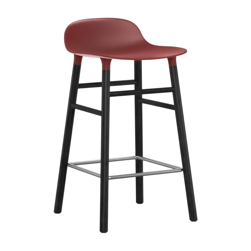 Tabouret de bar en bois noir et pp rouge 65 cm Form - Normann Copenhagen - The Cool Republic