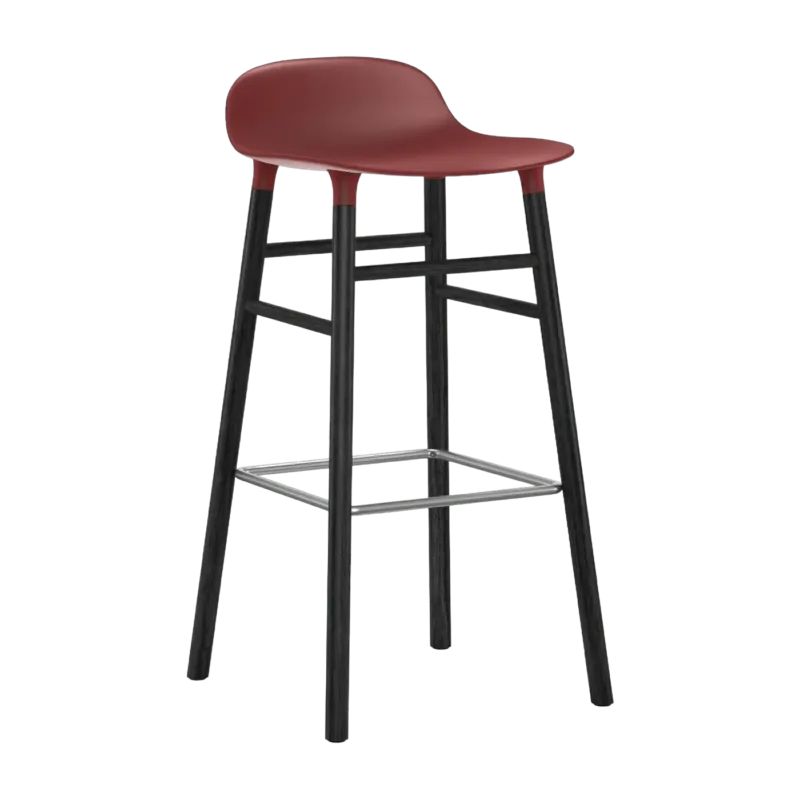 Tabouret de bar en bois noir et pp rouge 75 cm Form - Normann Copenhagen - The Cool Republic